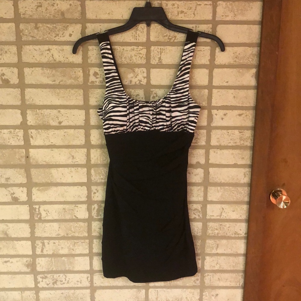 Black and zebra mini dress L